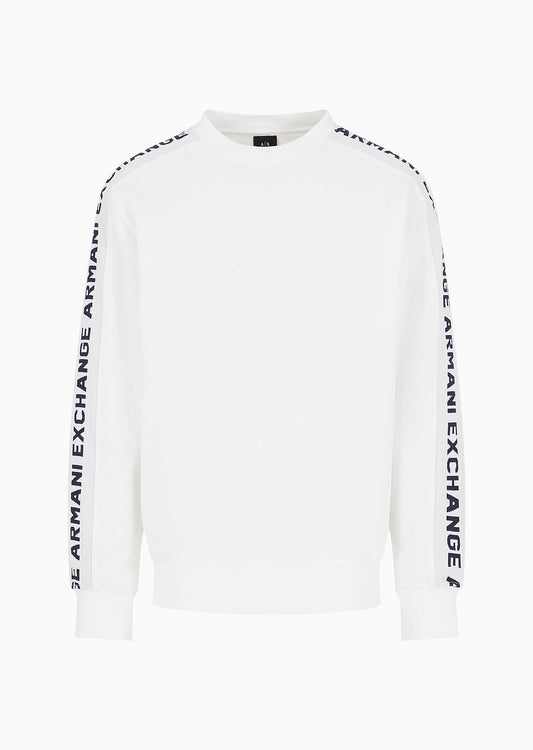 MOLETOM ARMANI COM GOLA REDONDA E FAIXA COM LOGO